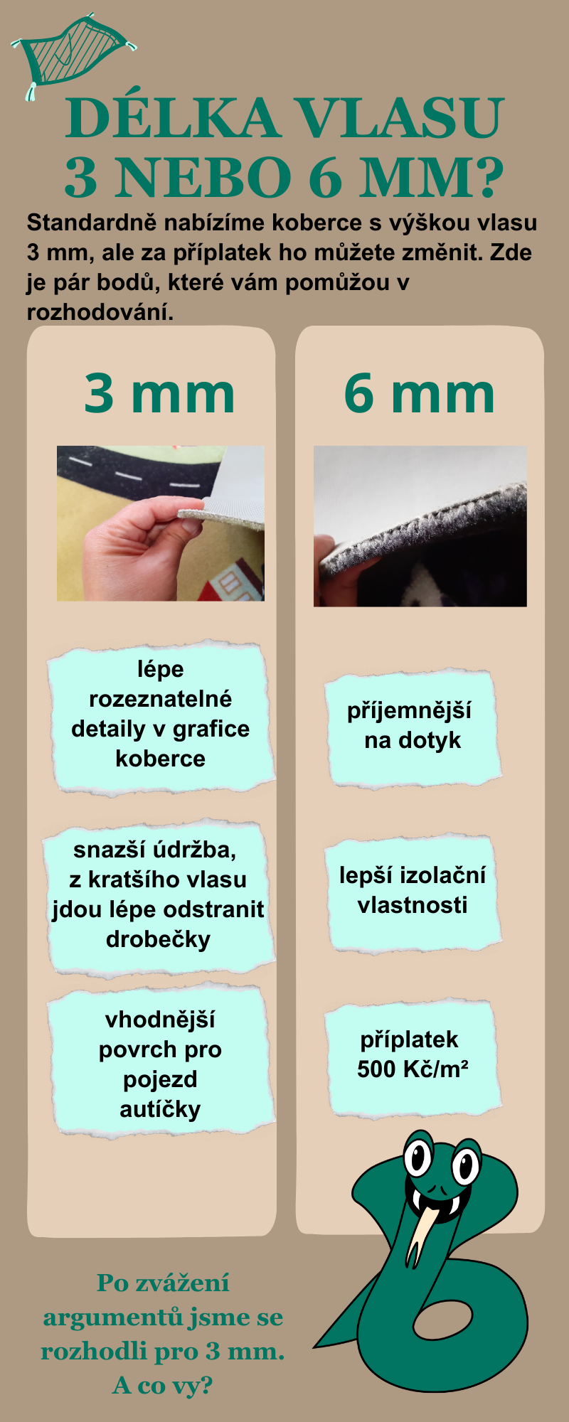 Jakou vybrat výšku vlasu koberce Kobra